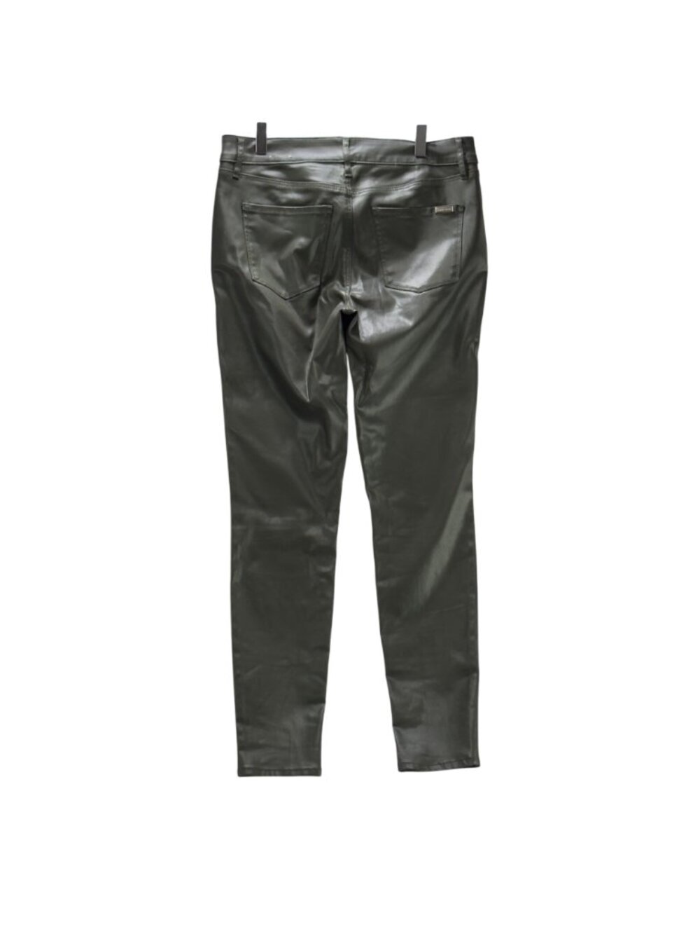 WHITE HOUSE BLACK MARKET Womens The Skinny Zip pockets Faux Leather green Size 6 - Picture 12 of 15